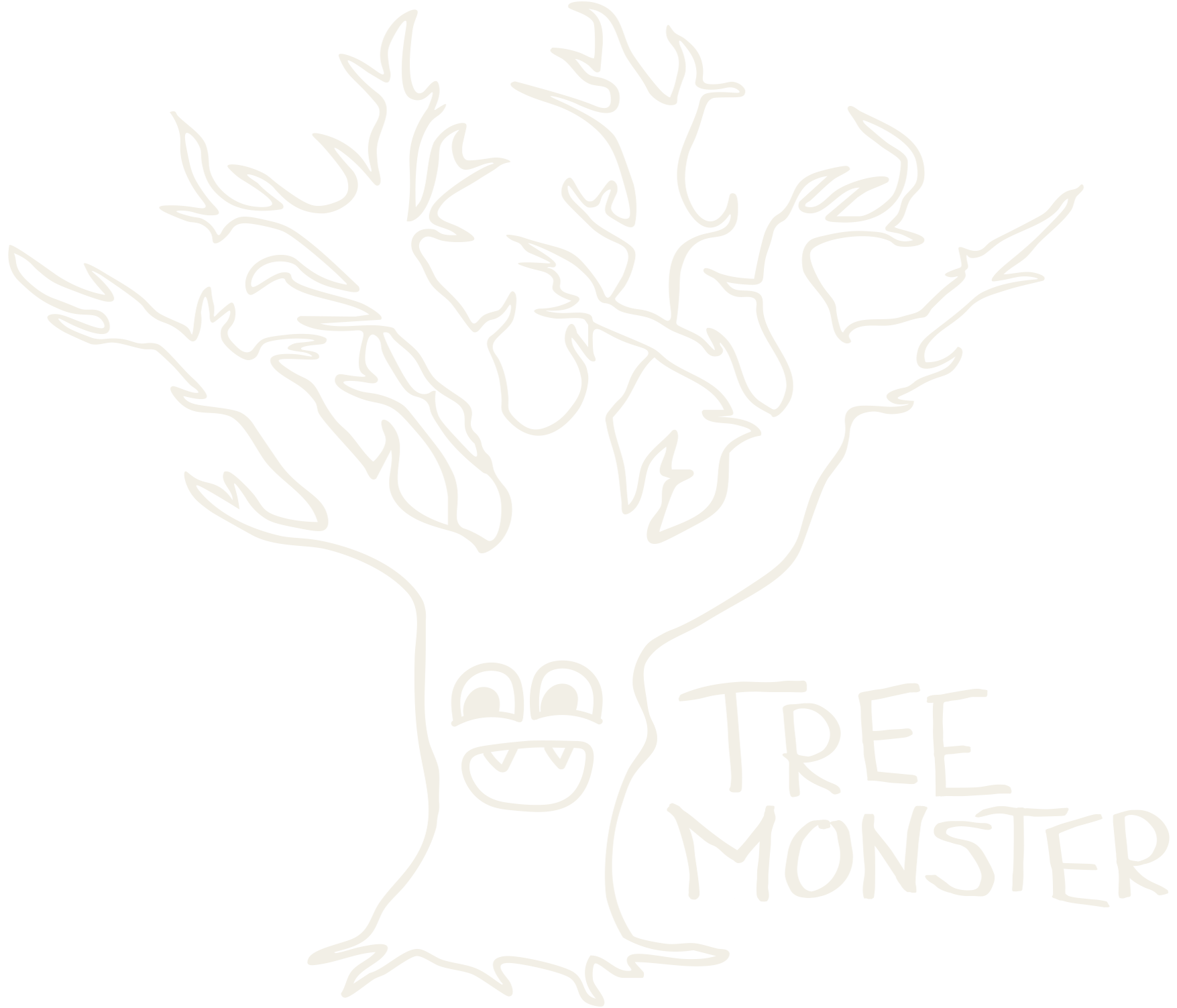 Tree Monster — a smiling tree character, the Tree Monster Media logo